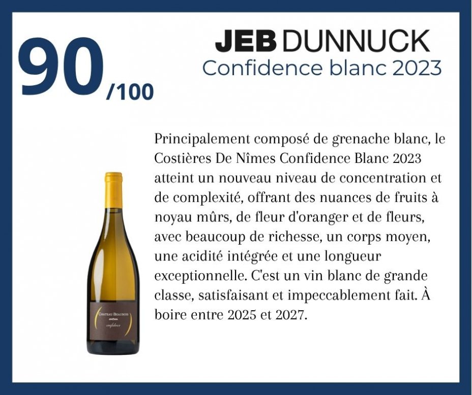 Jeb Dunnuck - Confidence blanc 2023