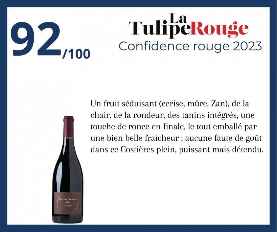 La Tulipe Rouge - Confidence rouge 2023