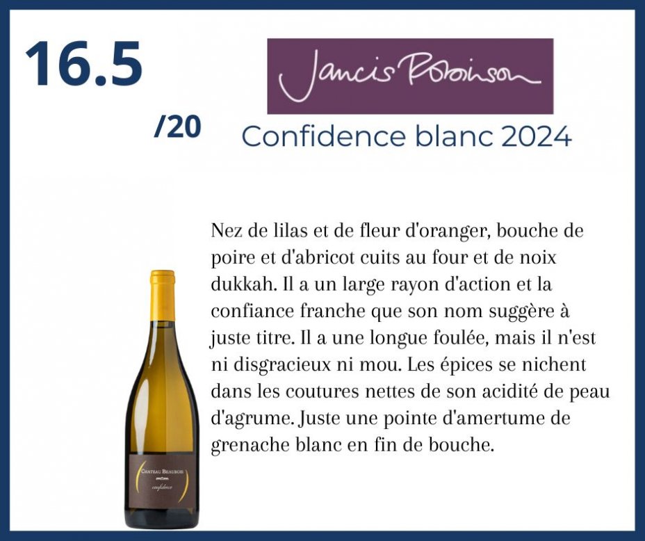Jancis Robinson - Confidence blanc 2024