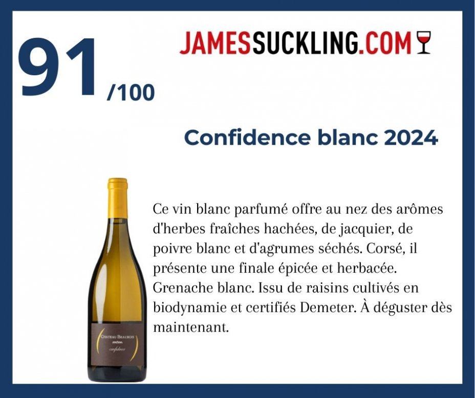 James Suckling - Confidence blanc 2024