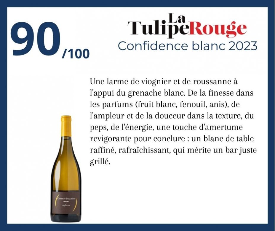 La Tulipe Rouge - Confidence blanc 2023