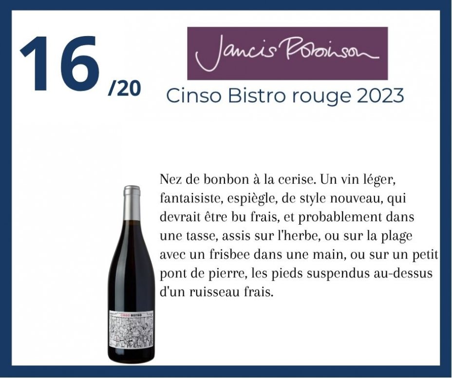 Jancis Robinson - Cinso Bistro 2023