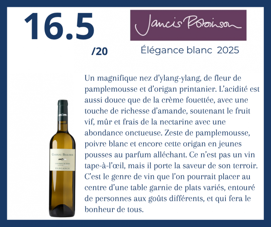 Jancis Robinson - �l�gance blanc 2025