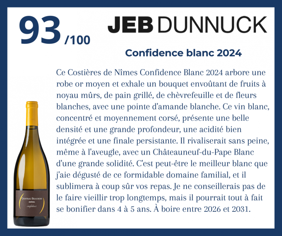 Jeb Dunnuck - Confidence blanc 2024